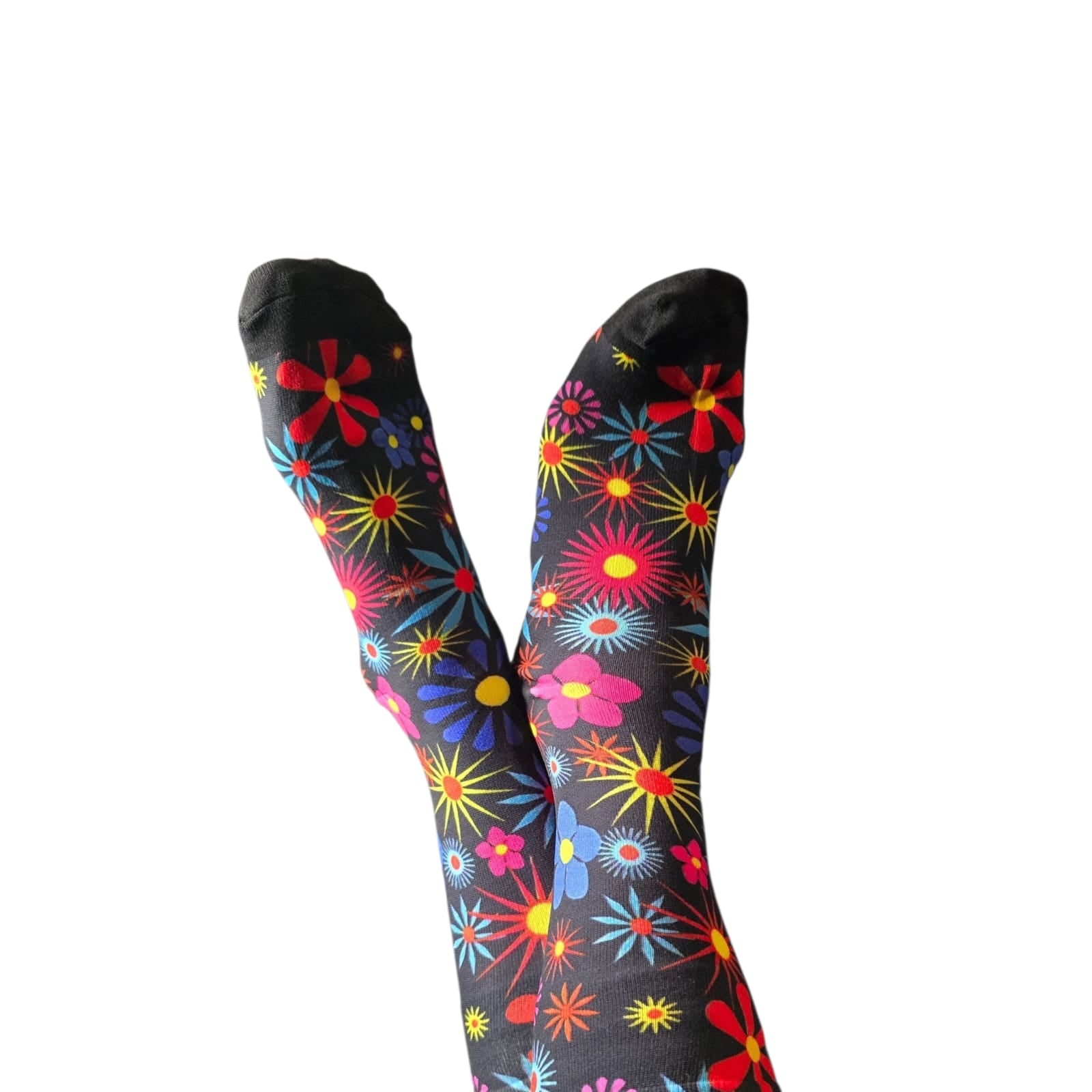 Cool socks black floral