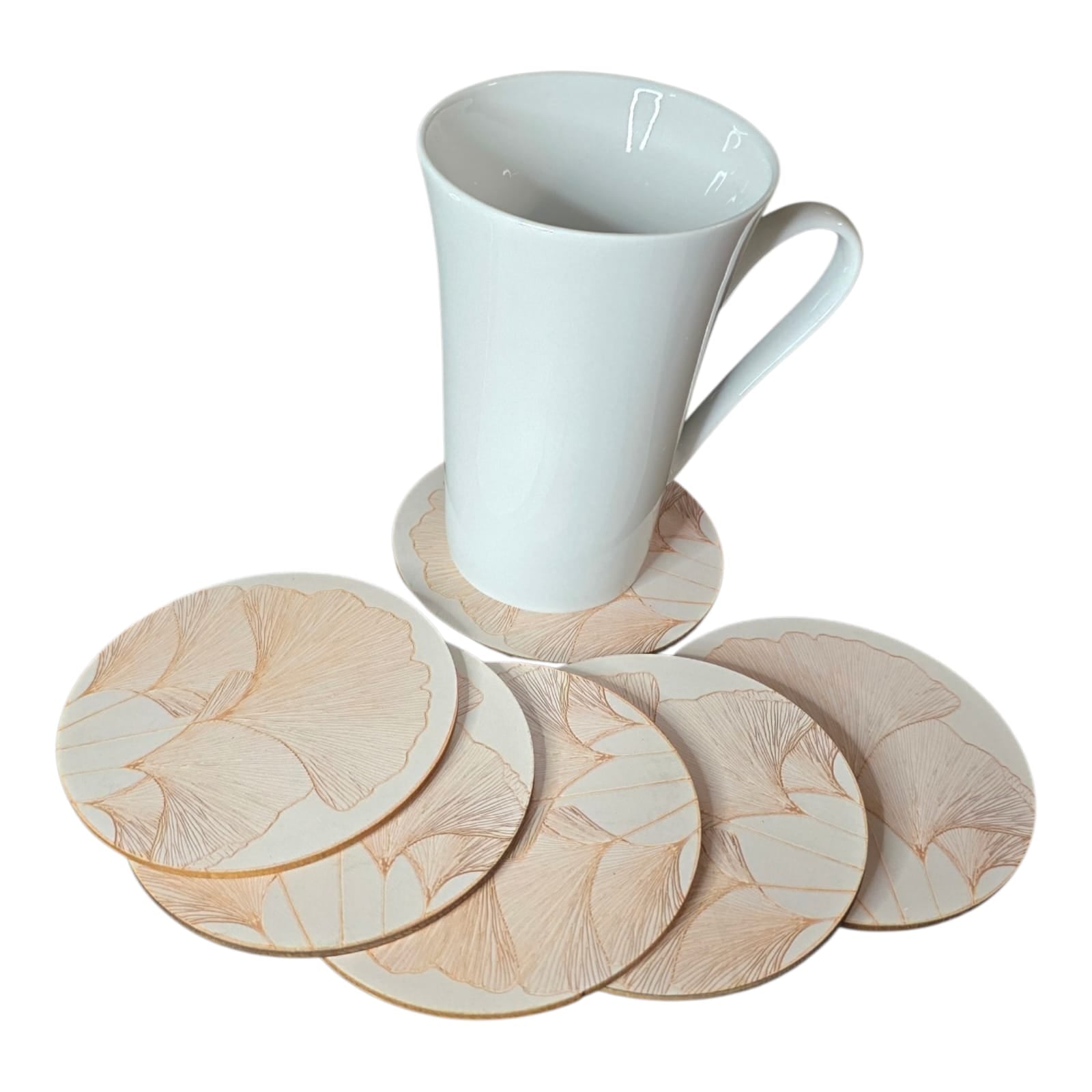 Coasters - peach floral (pack of 6)