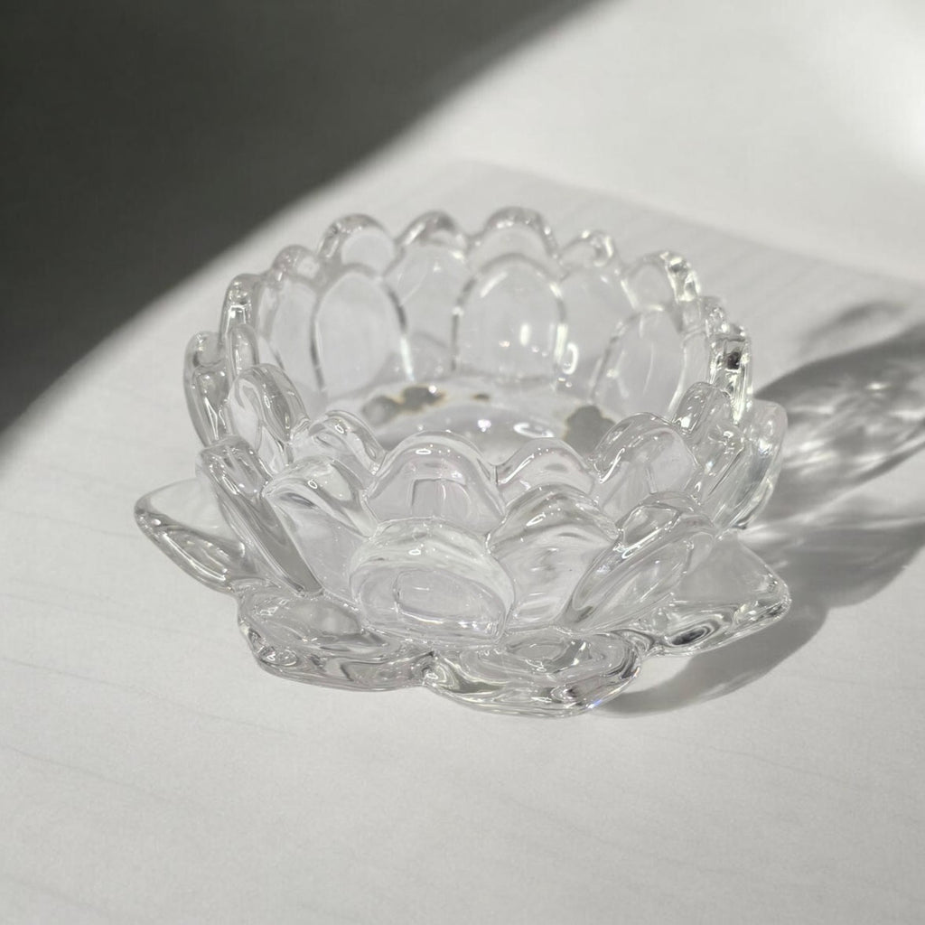 Clear Glass Lotus Bowl