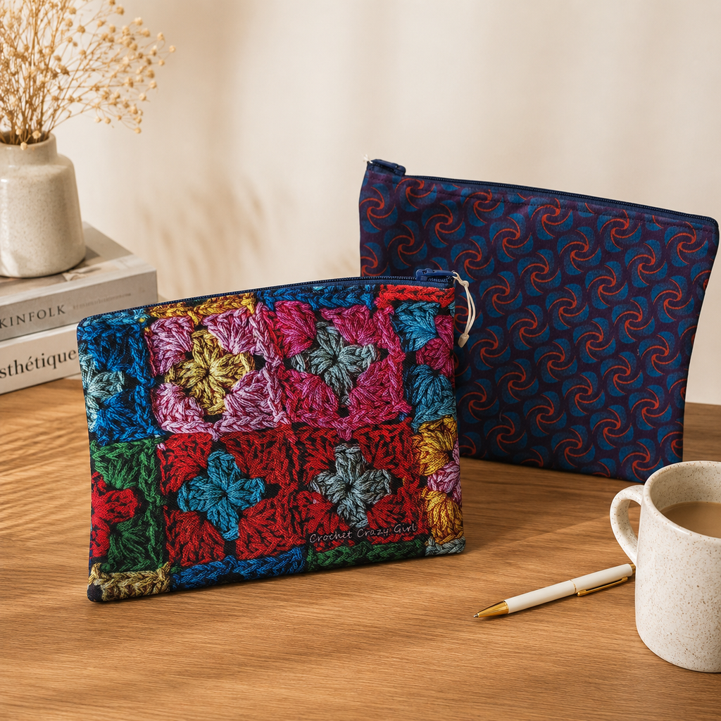 patterned fabric pouch